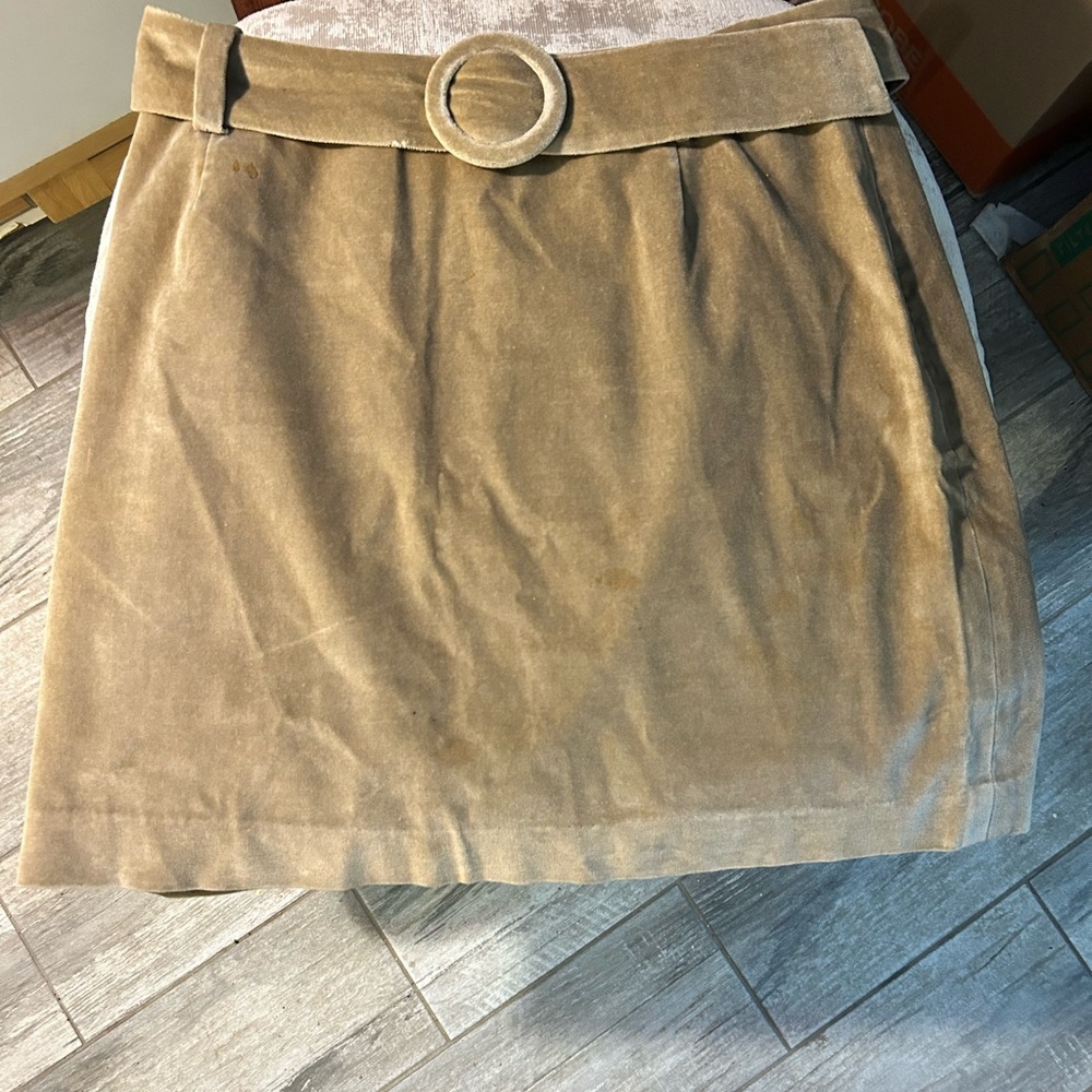 Elegant Tan Suede Skirt